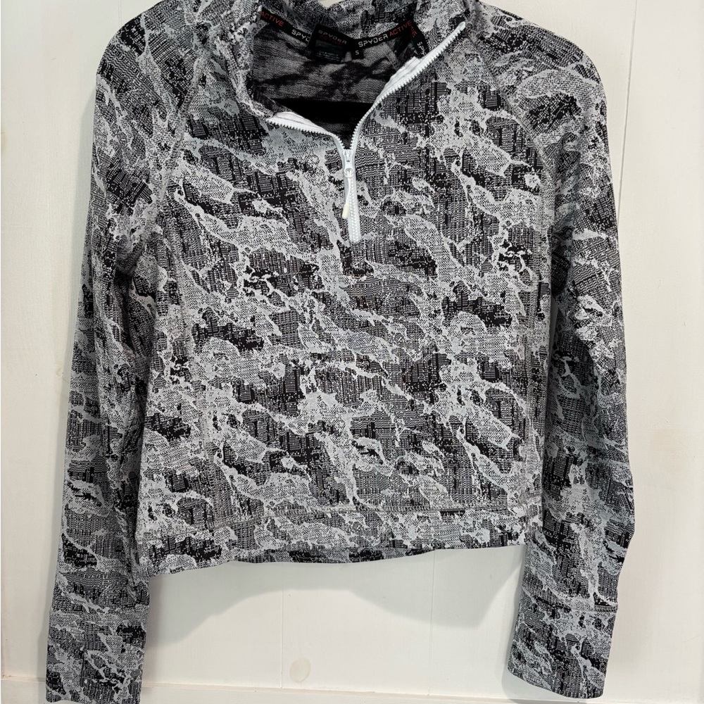 Spyder Black and Gray Patterned Hoodie